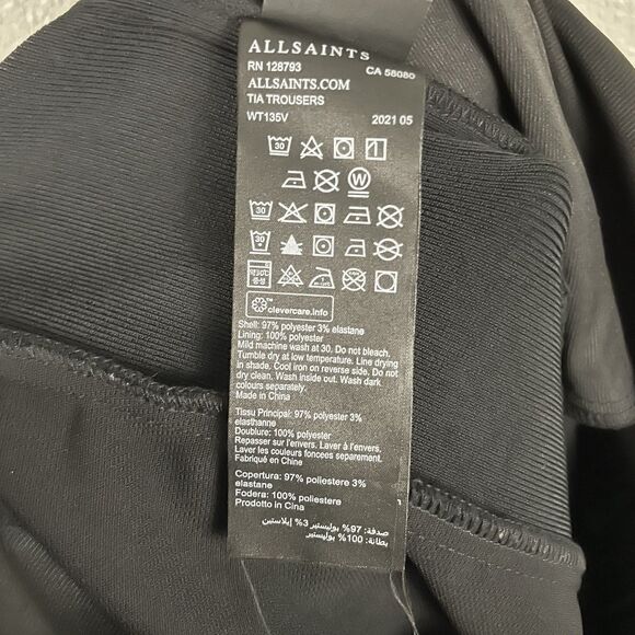 Allsaints Womens Size 0 Black Tia Trouser Pull On Pant - Picture 7 of 7